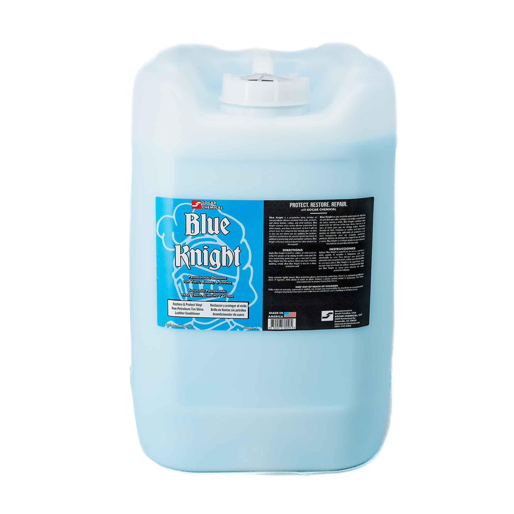 SOCAR Blue Knight Vinyl, Leather, and Rubber Dressing - 5 Gallons, Silicone Emulsion, Model# SCO-BK-5